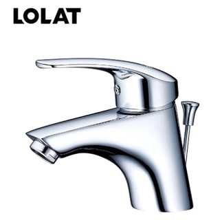 【LOLAT 羅力】BNN1787 單槍臉盆水龍頭 面盆龍頭 日本進口陶瓷閥芯 拉桿式落水頭 臺灣製造
