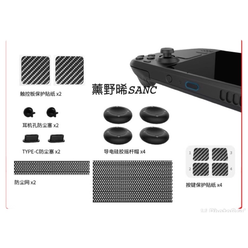 台灣現貨 主機保護套裝 (防塵塞+按鍵觸控板貼紙+搖桿帽) 適用 Valve Steam Deck OLED 掌機
