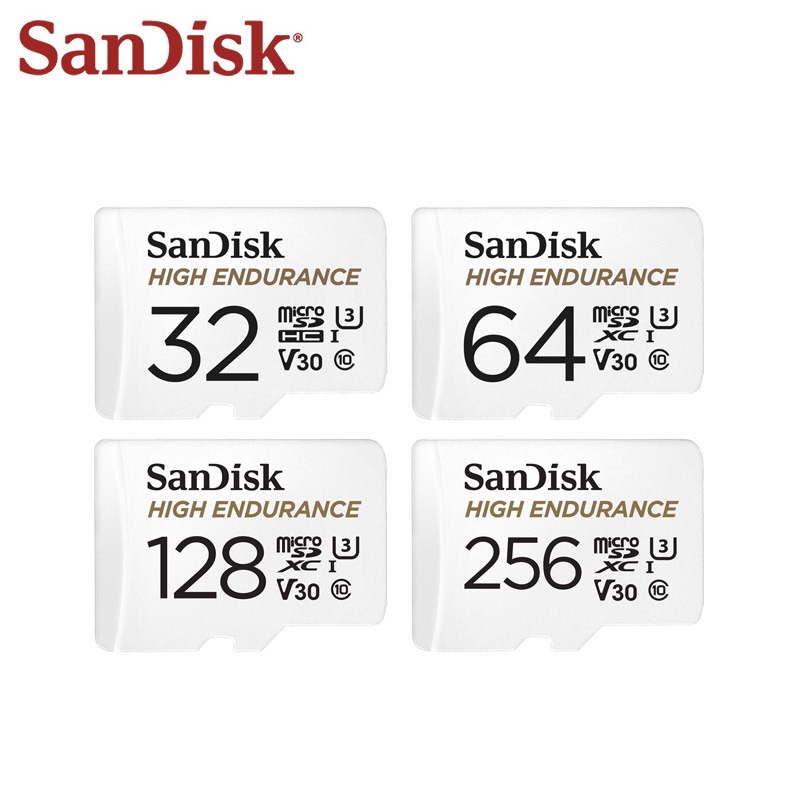 SANDISK 閃迪高耐力微型 SD 卡 32GB 64GB 128GB 256GB 存儲卡高達 100MB/s 閃存卡