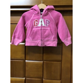 嬰幼兒 GAP LOGO刷毛長袖連帽外套。 80cm (二手！)
