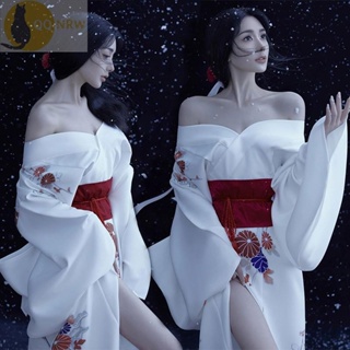 【和服】 日本風格 cosplay 和服 party 和服女正裝傳統復古和風白色溫柔風改良日式外景神明少女拍照服裝
