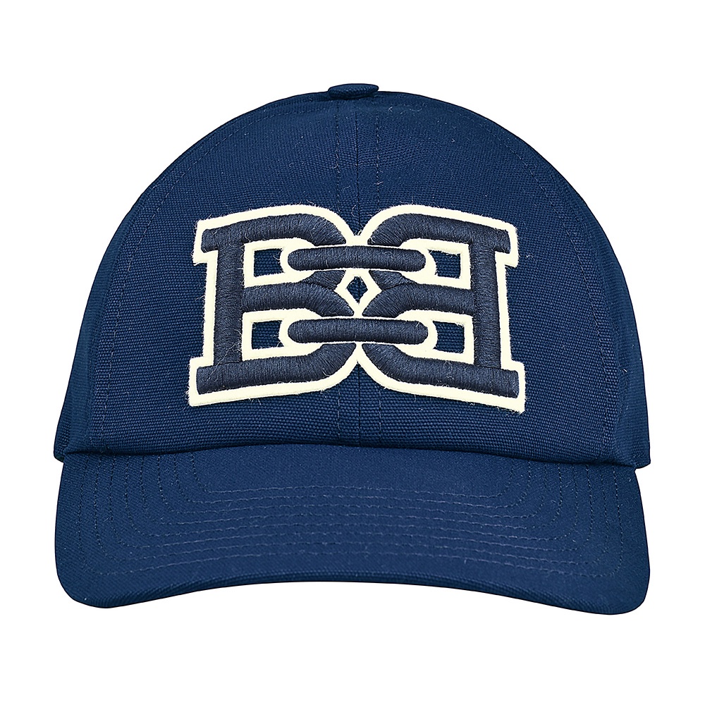BALLY B-CHAIN 連結雙B LOGO純棉棒球帽(藍)