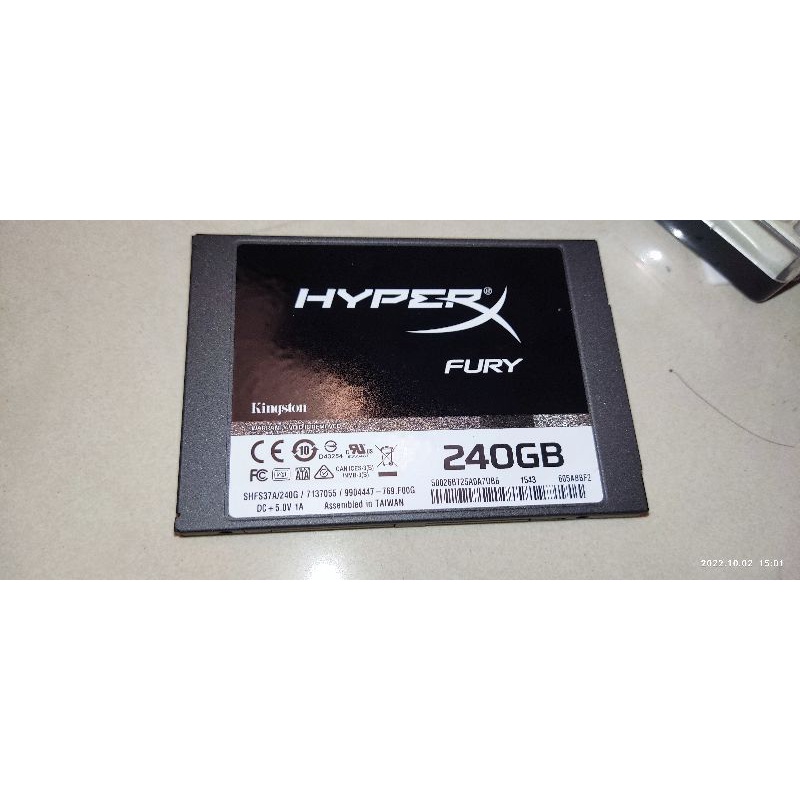 金士頓 HyperX FURY SATA 3 2.5吋 240G SSD 固態硬碟 (SHFS37A/240G)