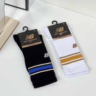 【Sharkhead】現貨 New Balance Socks 長襪 刺繡 小標 條紋 小腿襪 白土黃 黑藍 NB