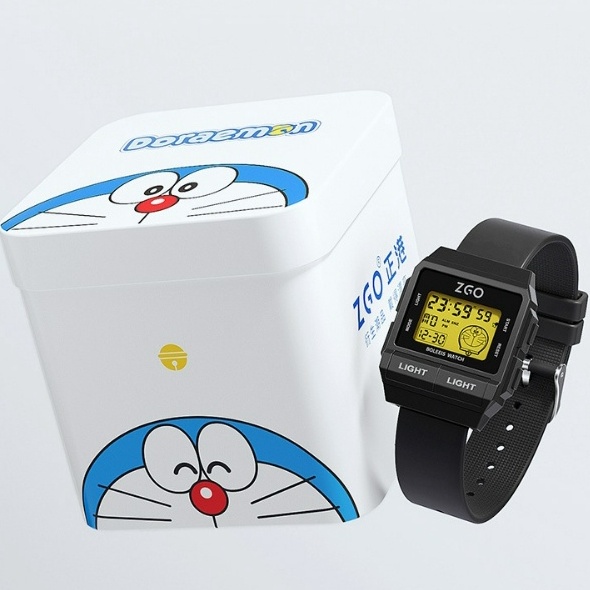 全新*Doraemon 哆啦A夢方形多功能防水電子錶