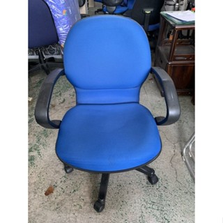 【全國二手傢具】經典 藍色 布面辦公活動椅/有扶手/有油壓/員工椅/OA椅/辦公椅/電腦椅/二手傢俱/二手辦公設備 N