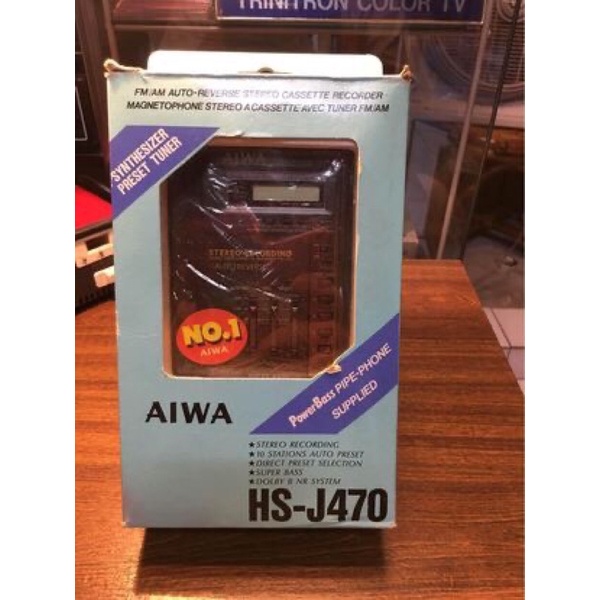 ［全新品］AIWA 盒裝HS-J470 大寫卡帶隨身聽