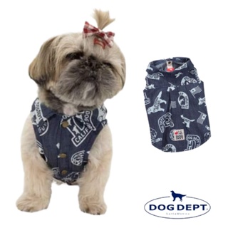 【你和我的狗】 日本DOG DEPT 牛仔印花 寵物背心 寵物衣服 【現貨】 狗狗衣服 小狗衣服 中型犬衣服