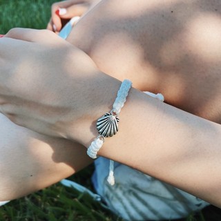 [La Sirena Bracelets] Cowrie bracelet 貝殼編織手環 – white