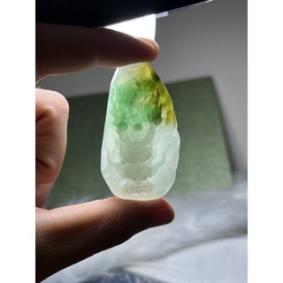 早期收藏老料水潤冰透三彩翡翠玉雕藝術龍行天下霸氣龍頭玉墜玉珮吊墜墜子