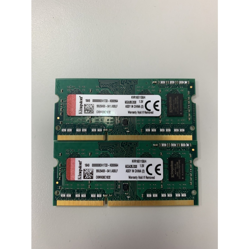 Kingston 金士頓KVR16S11S8/4 DDR3 1600 4GB 單面筆電型記憶體