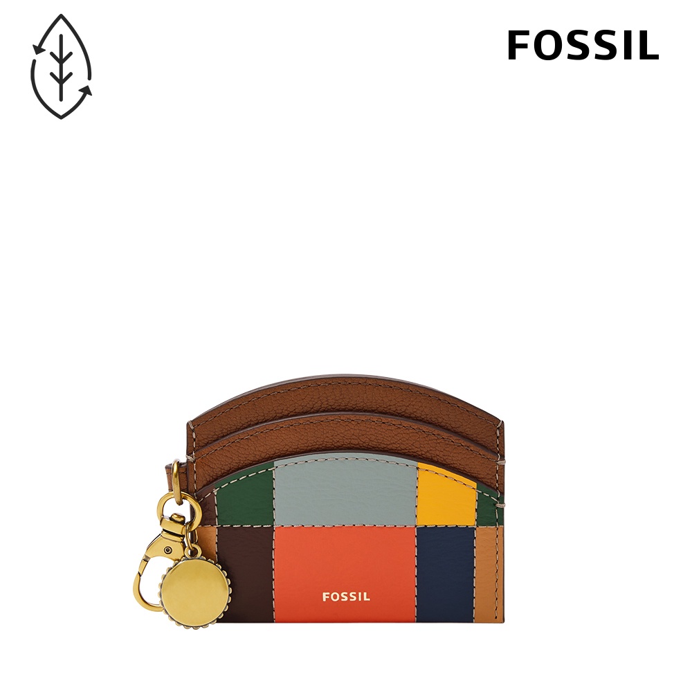 FOSSIL Polly 圓弧造型真皮卡夾-彩色拼接 SL8218194