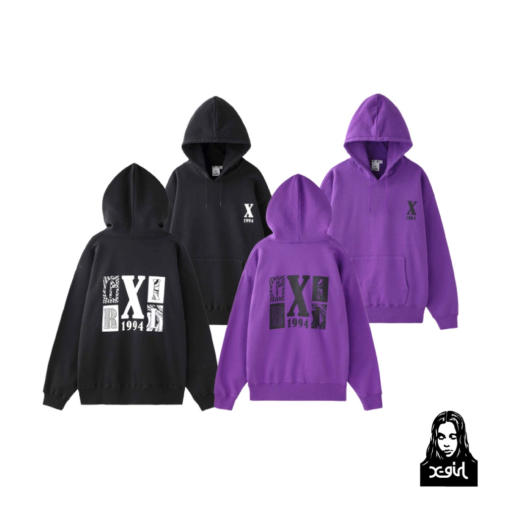 x-girl BLOCK LOGO SWEAT HOODIE 連帽T 105223012007