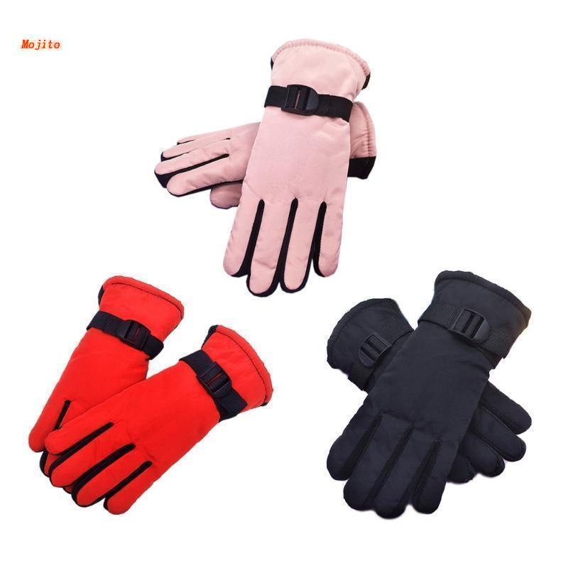 Mojito 1 對兒童滑雪騎行手套柔軟厚實保暖手套防水防風戶外運動滑雪手套