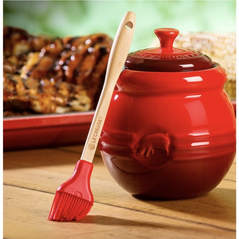 Le Creuset 櫻桃紅 BBQ烤肉醬盅 醬料罐 附刷子