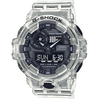 【CASIO】 G-SHOCK GA-700SKE-7A 雙顯透明冰晶系列/53mm/黑/公司貨