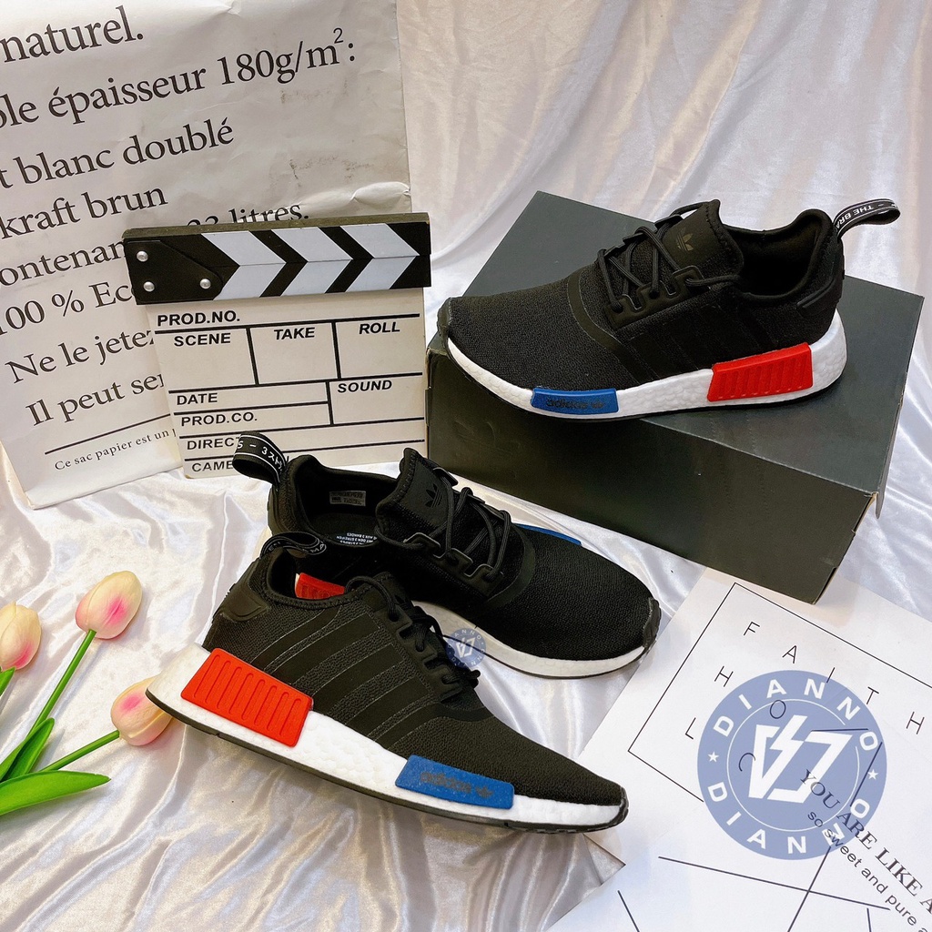 帝安諾 實體店面 - Adidas 經典復刻NMD_R1 黑藍紅配色 初代配色 情侶款 GZ7922