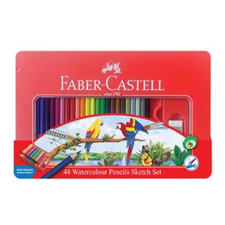 FABER-CASTELL精裝鐵盒水性色鉛筆/ 48色 eslite誠品