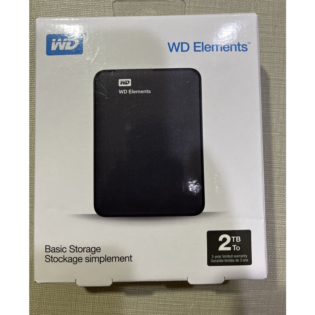 WD Elements 2TB 2.5吋行動硬碟(二手)