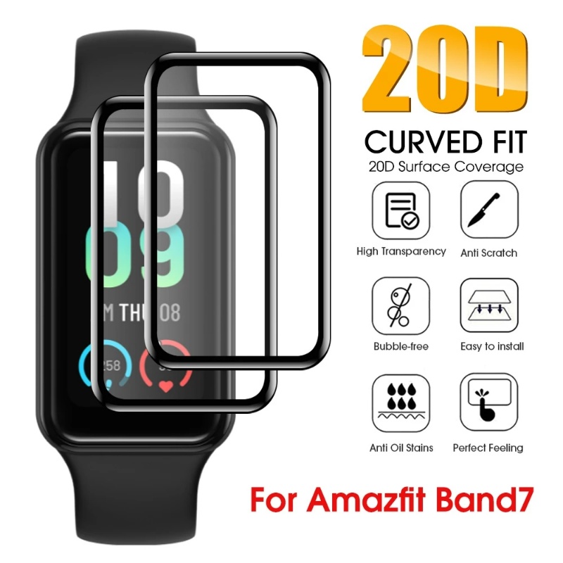 Amazfit Band 7 智能手錶的屏幕保護膜全覆蓋軟保護膜蓋
