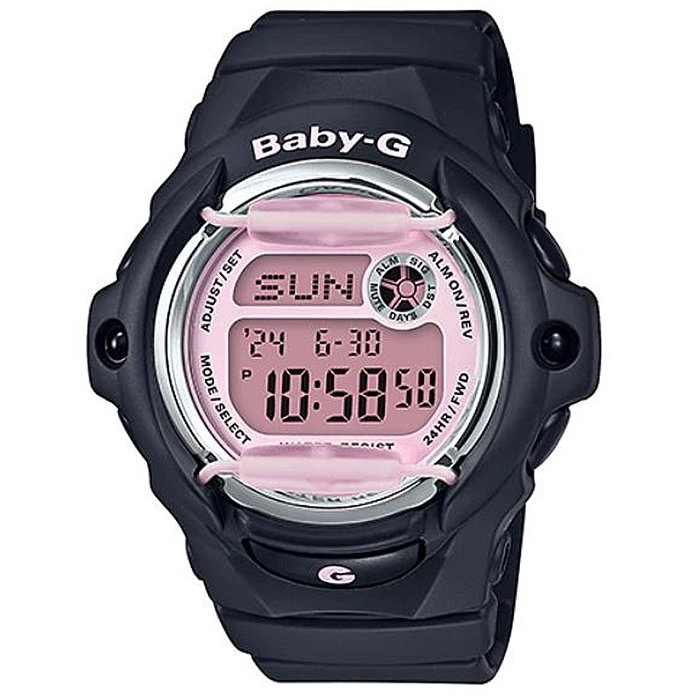 CASIO 卡西歐 女 Baby-G 防撞設計運動休閒腕錶-黑(BG-169M-1)