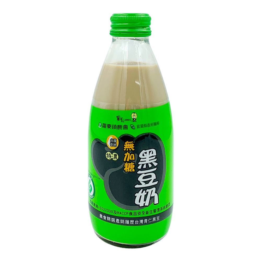 【羅東鎮農會】羅董特濃無加糖台灣青仁黑豆奶245毫升x12瓶/箱