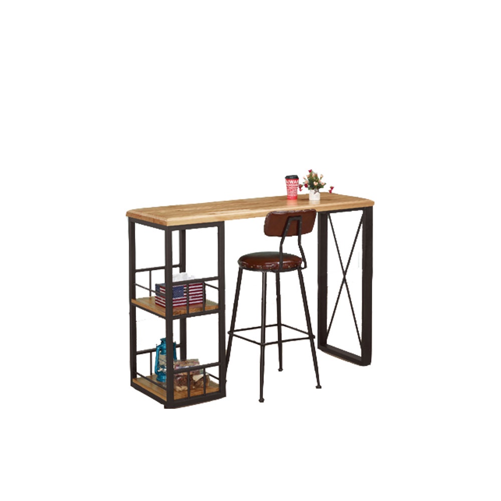 【H&amp;D東稻家居】4.6尺實木吧台桌(TJS1-07186)