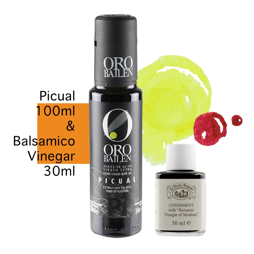 ORO BAILEN 皇嘉油醋組 皇家級Picual特級冷壓初榨橄欖油 100ml 巴薩米克醋典藏三年30ml