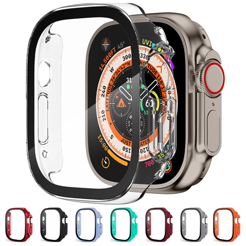 適用於蘋果手錶Ultra 49mm保護殼 全包手錶殼 玻璃鋼化膜PC保護殼 適用於apple watch ultra