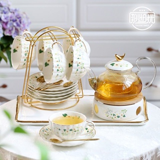 花茶壺套裝 蠟燭加熱水果茶壺茶杯英式下午茶茶具花茶杯
