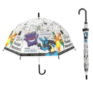 【現貨-日本J'S PLANNING】寶可夢透明雨傘 兒童自動傘 兒童長傘 雨傘 傘面55 cm 兒童雨具（彎把手）