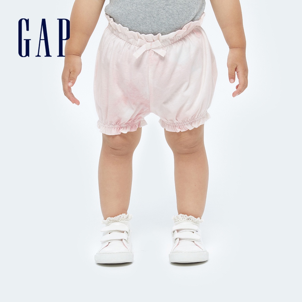 Gap 嬰兒裝 紮染純棉短褲 布萊納系列-淺粉色(682705)