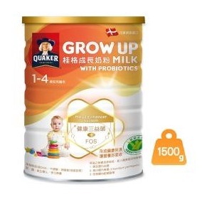 【QUAKER 桂格】三益菌成長奶粉 1500g/罐 (3號) 1-4歲幼童適用 桂格三益菌奶粉