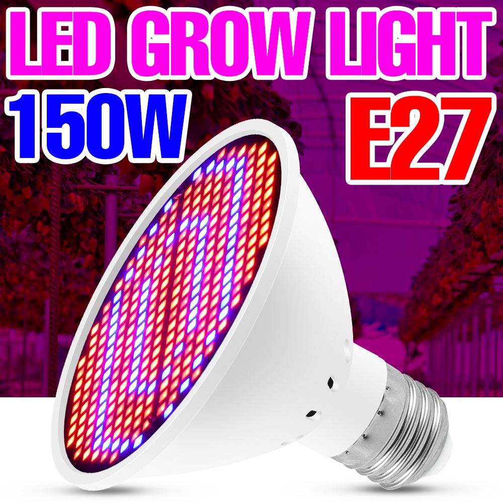 E27全光譜燈LED植物生長燈水培LED室內溫室播種花植物生長燈85-265V50W/100W/150W