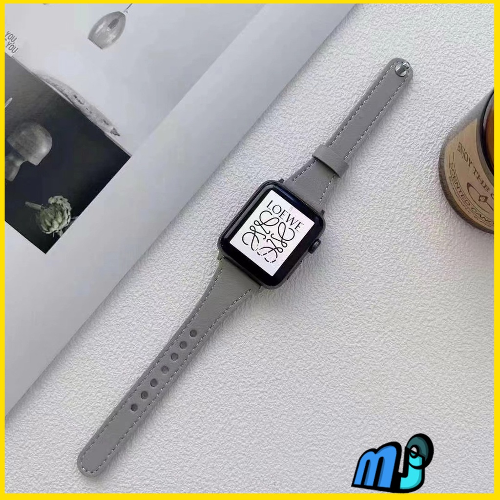 日韓多色皮質錶帶 適用apple watch 4/5/6/se/7代 蘋果iwatch手錶錶帶 通用40/41/44