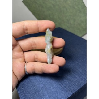 早期收藏老料黃翡飄藍花翡翠玉雕龍文昌筆狀元筆大筆進財一筆成名玉墜玉珮擺件