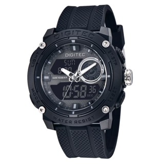 DIGITEC 數碼科技 清楚圓屏運動雙顯數字電子錶 游泳防水 運動手錶 100M防水 夜光 日期 星期顯示 男錶女錶