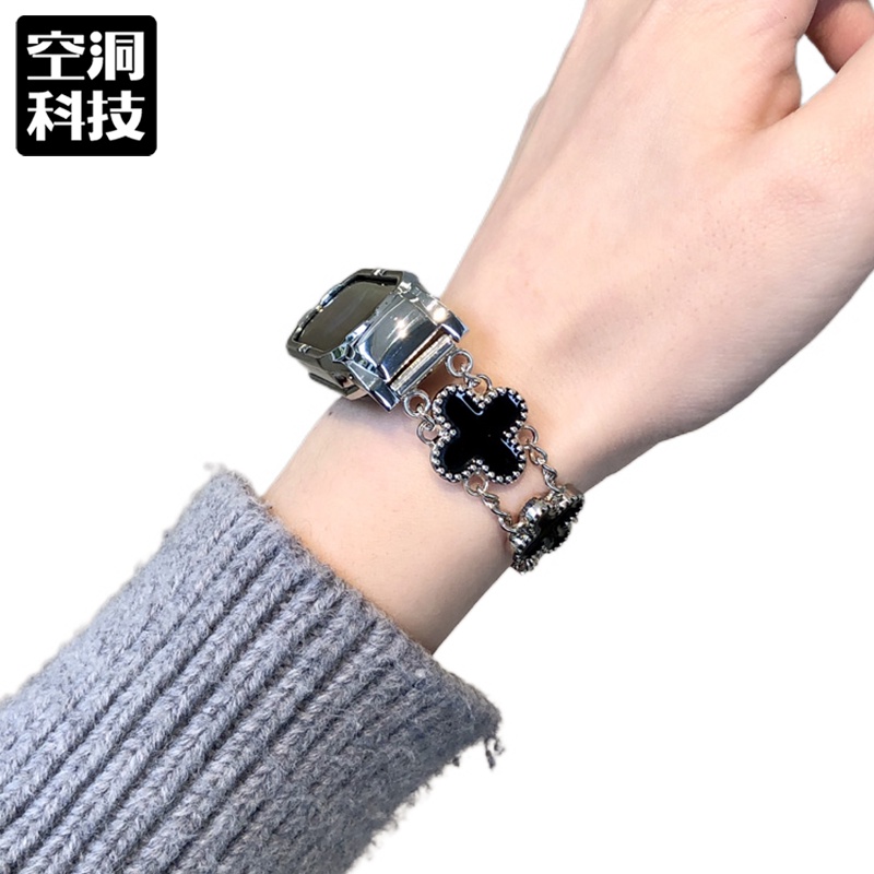 幸運四葉草 金屬錶帶 不鏽鋼腕帶 適用於 小米手環 7 6 5 4 3 錶帶 小米錶帶 7 3 4 5 6 小米手環7
