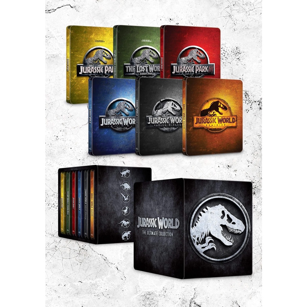 鐵盒[藍光先生4K 侏羅紀世界六部曲 UHD+BD 12碟終極版 Jurassic World ( 得利正版 )