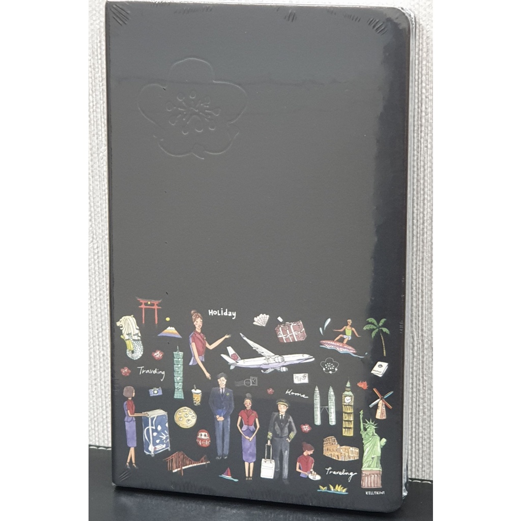 【全新未拆封，含運】CHINA AIRLINES中華航空x插畫家Kellykiwi聯名款 限定限量筆記本(黑色)