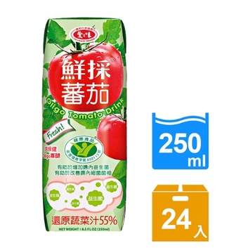 【愛之味】鮮採蕃茄汁Oligo保健 無菌保鮮包250ml(24入/箱)