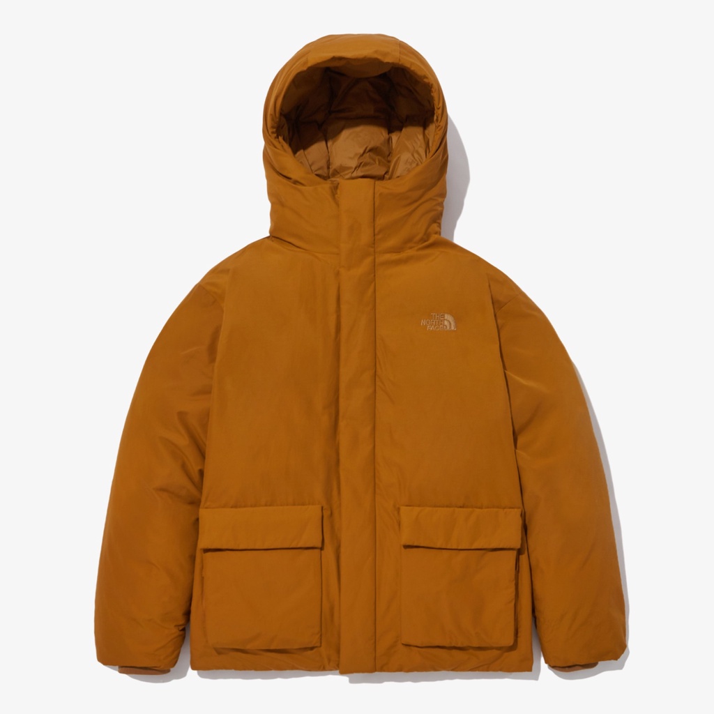 【吉米.tw】韓國代購 THE NORTH FACE PRAISE DOWN JACKET 口袋 連帽羽絨外套 橘OCT