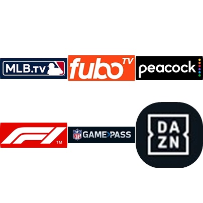 MLBTV FUBOTV F1TV NFL Game Pass DAZN soccer peacock tv