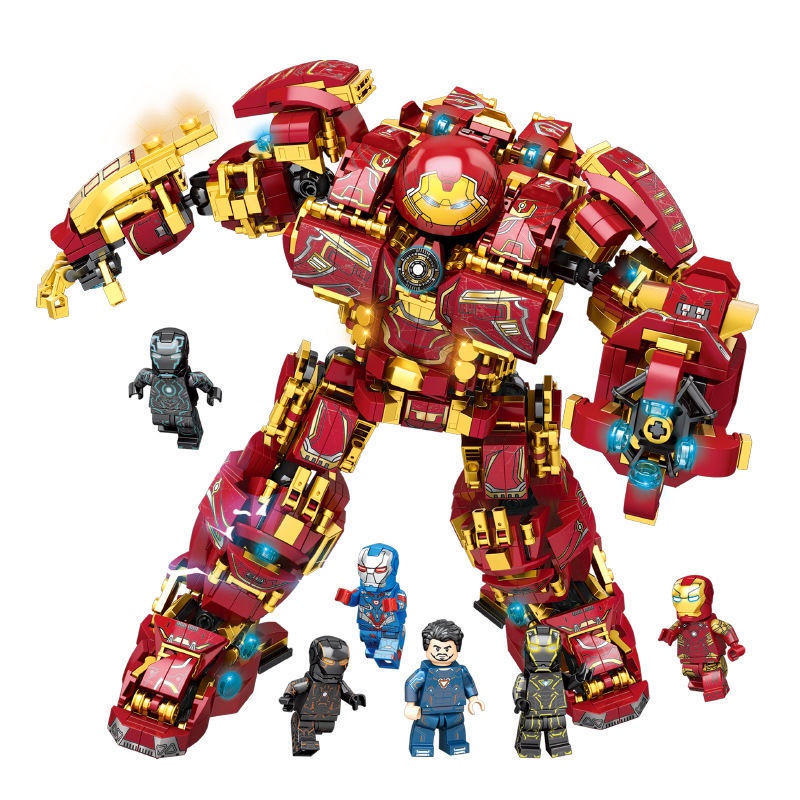 兼容樂高積木    鋼鐵俠反浩克機甲裝甲   益智力機器人   14拼裝玩具6-10歲