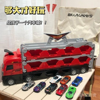 彈射玩具模型貨櫃車男孩合金車折迭變形收納工廠直銷運輸車大卡車 EH6L