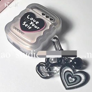 可愛透灰愛心適用AirPods3保護殼airpods2代蘋果藍芽pro耳機套ins