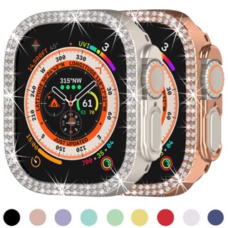 蘋果手錶保護蓋適用Apple Watch Ultra 8 49mm保護殼 IWatch8 PC 配件鑽石錶殼