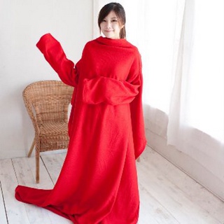 米夢家居~紅喜迎春100%台灣製造~輕柔懶人袖毯(懶人毯、袖毯、毛毯)