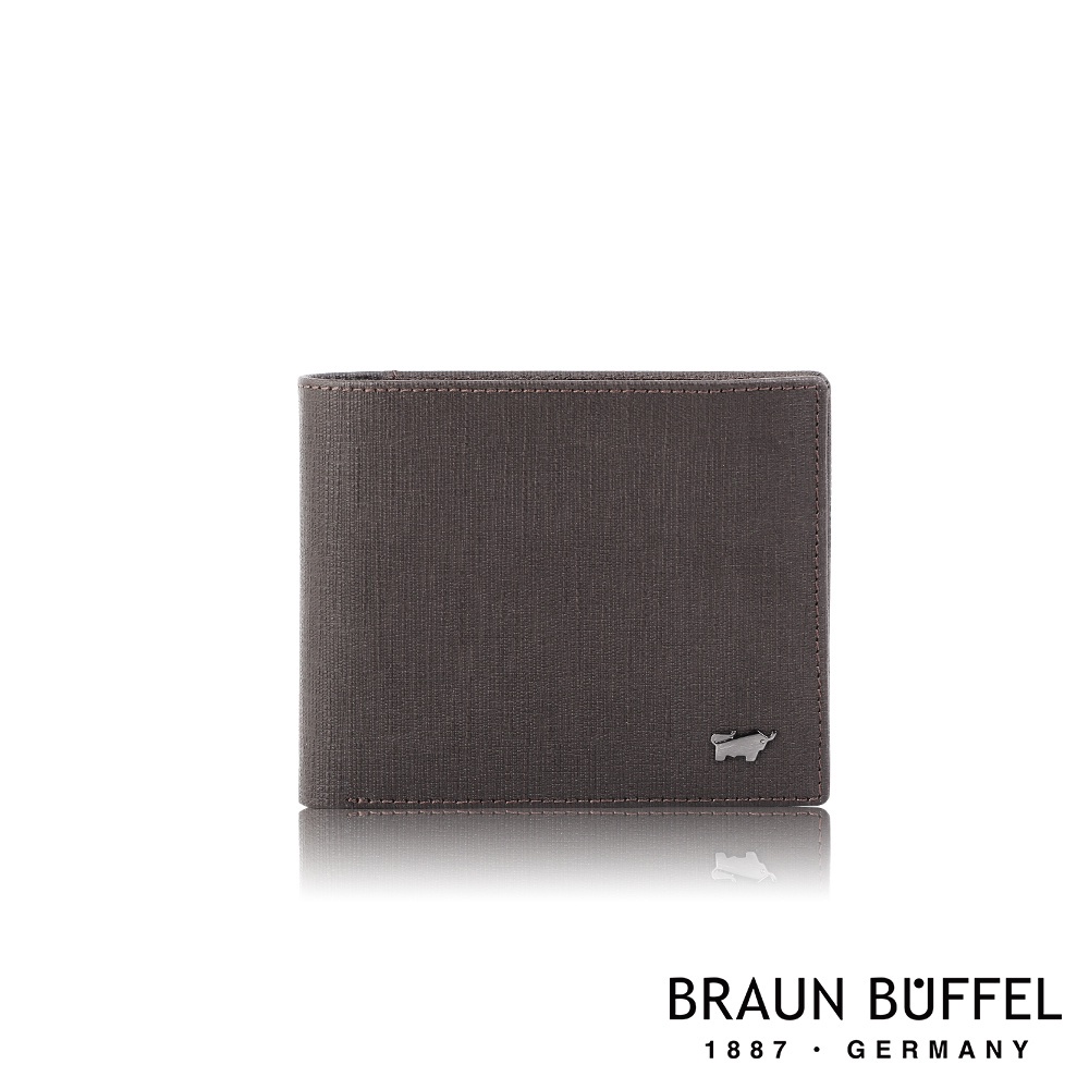 【BRAUN BUFFEL 德國小金牛】台灣總代理 戰神 5卡透明窗皮夾-黑檀木色/BF378-316-ENY