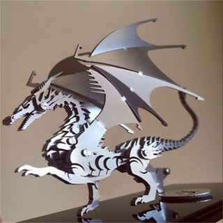 拼酷 鋼魔客3D立體金屬拼圖噴火龍DIY手工拼裝不銹鋼模型玩具桌面擺件 金屬 解壓拼酷 DIY手工好物鋪